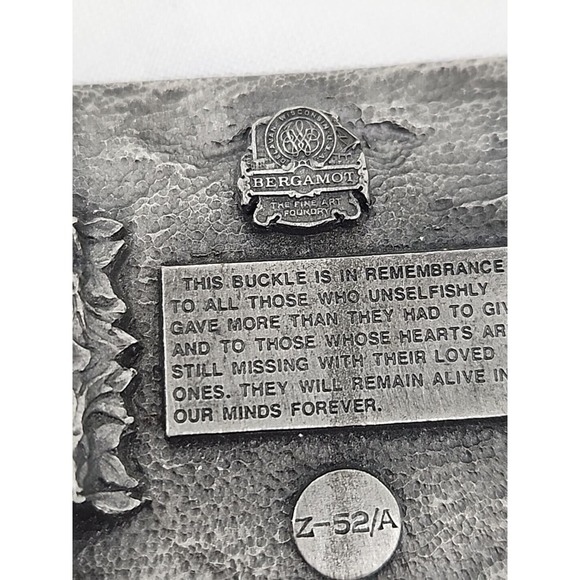 POW MIA Belt Buckle Enameled Bergamot Brass Works made in U.S.A. - Picture 5 of 5